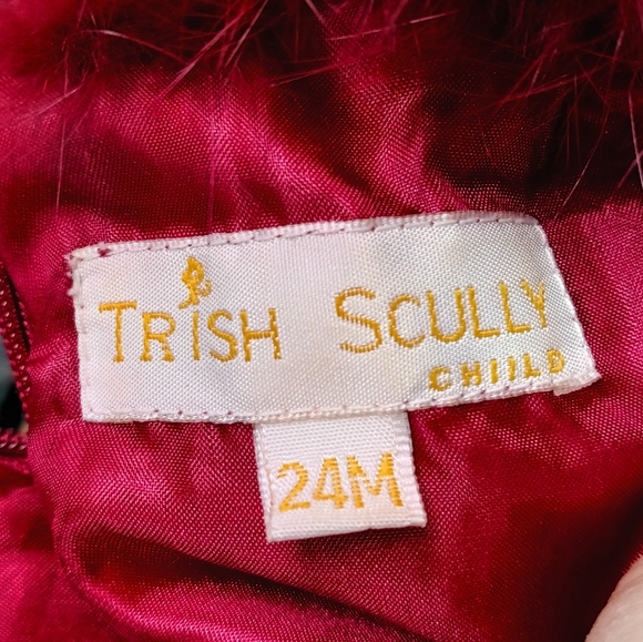 Trish Scully Child Velvet Dress with Red Fur, Sequin & Bead Trim 24 Months - Picture 15 of 15